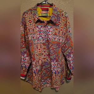 Men's Robert Graham button down. Size 3XL. Paisley pattern and bold colors!